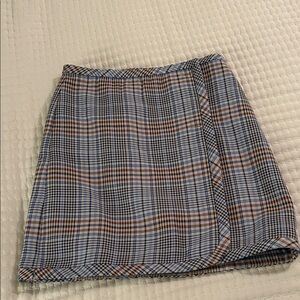 Talbots Blue and Brown Plaid Mini Skirt